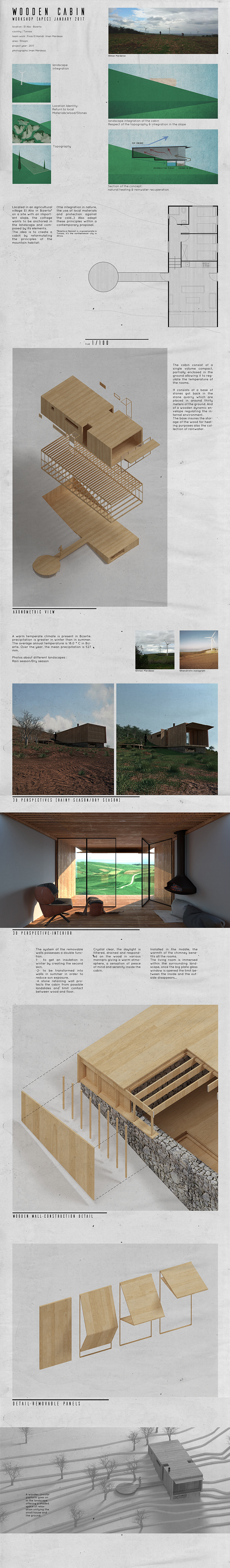 arhitecture cabin wood Bizert ecologic construction 3D Photography 