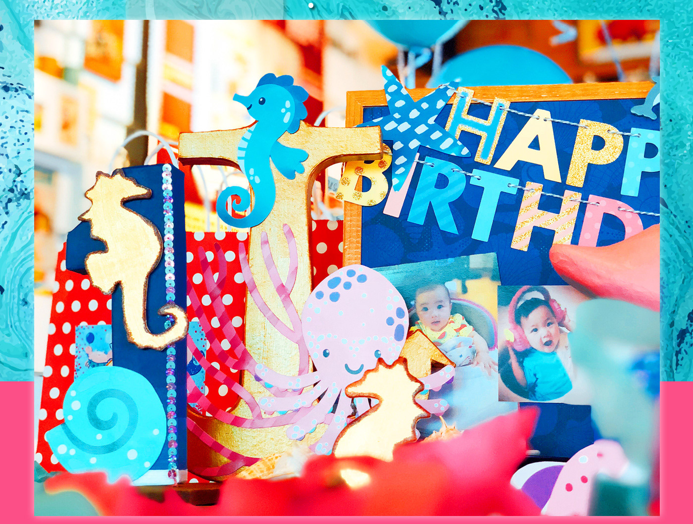 party styling  decoration CARFORCELEBRATE children sea Ocean water adventure Birthday