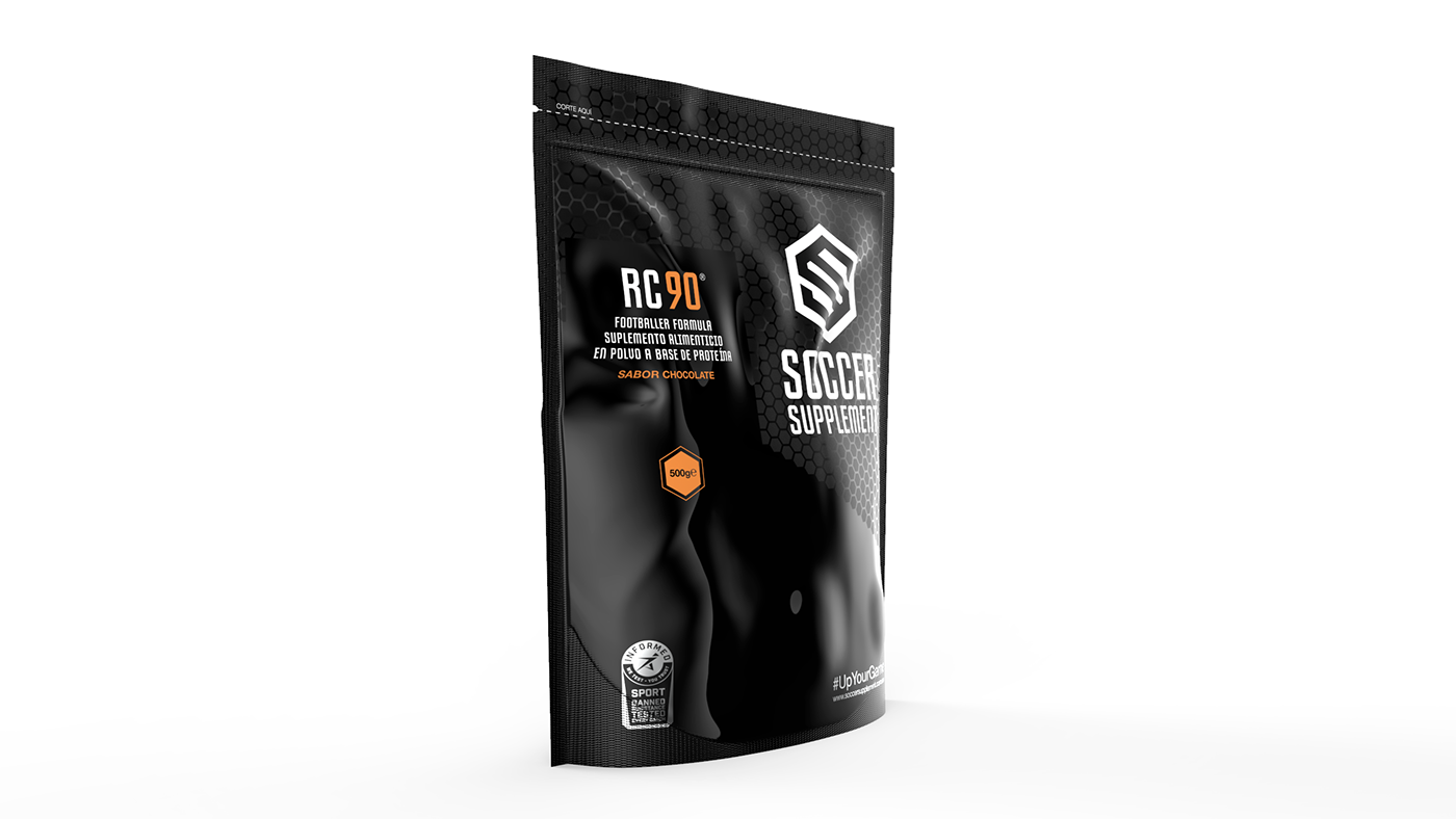 3d Bag 3D pouch 3d render product render product shot soccer supplement