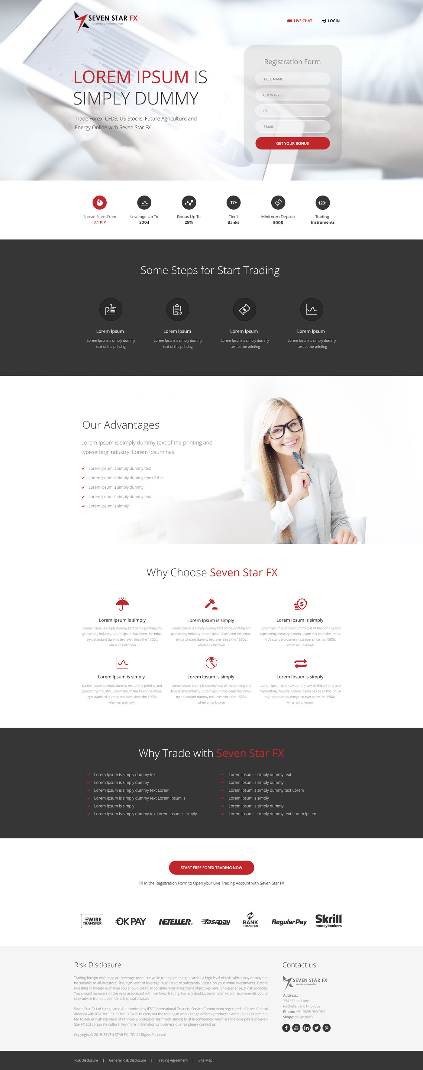 web desgin landing page Website homepage Layout financial Forex foreign exchange clean website simple White