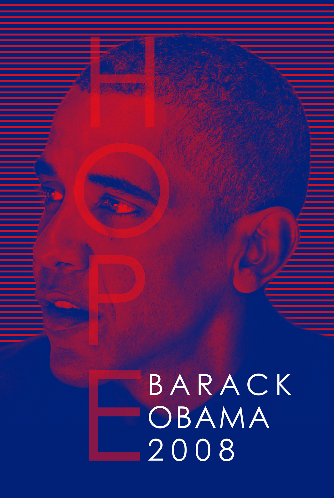 cartel diseño gráfico duotono obama