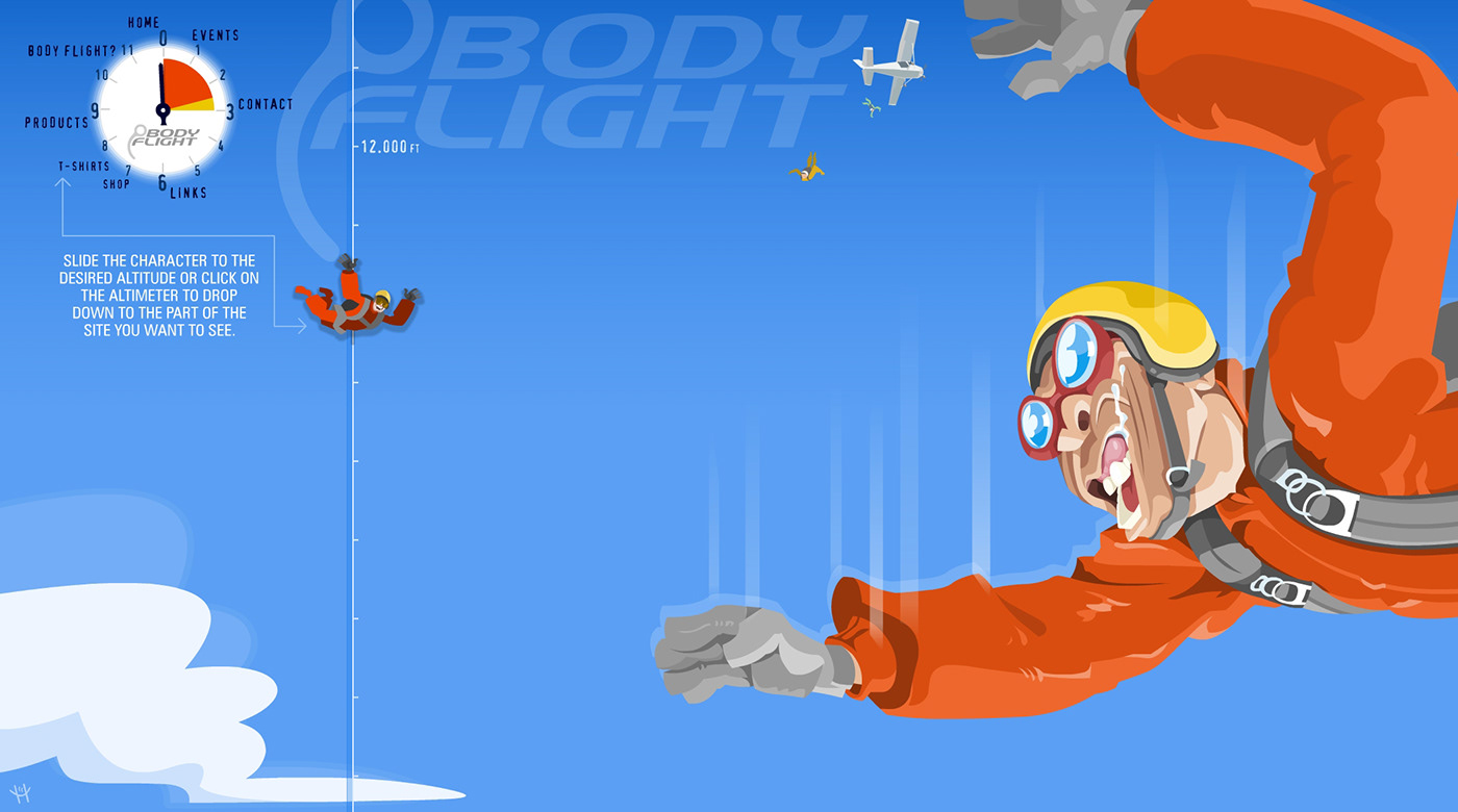 Interface digital illustration adobe illustrator vector Vector Illustration editorial Editorial Illustration Skydiving jump