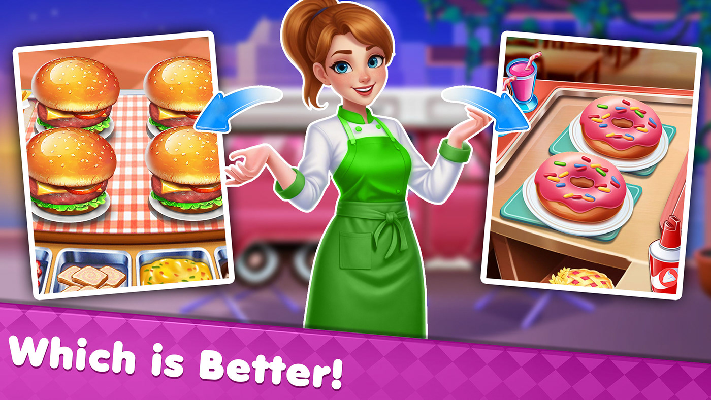 Street Food cooking cooking game Icon burger Pizza cake donut