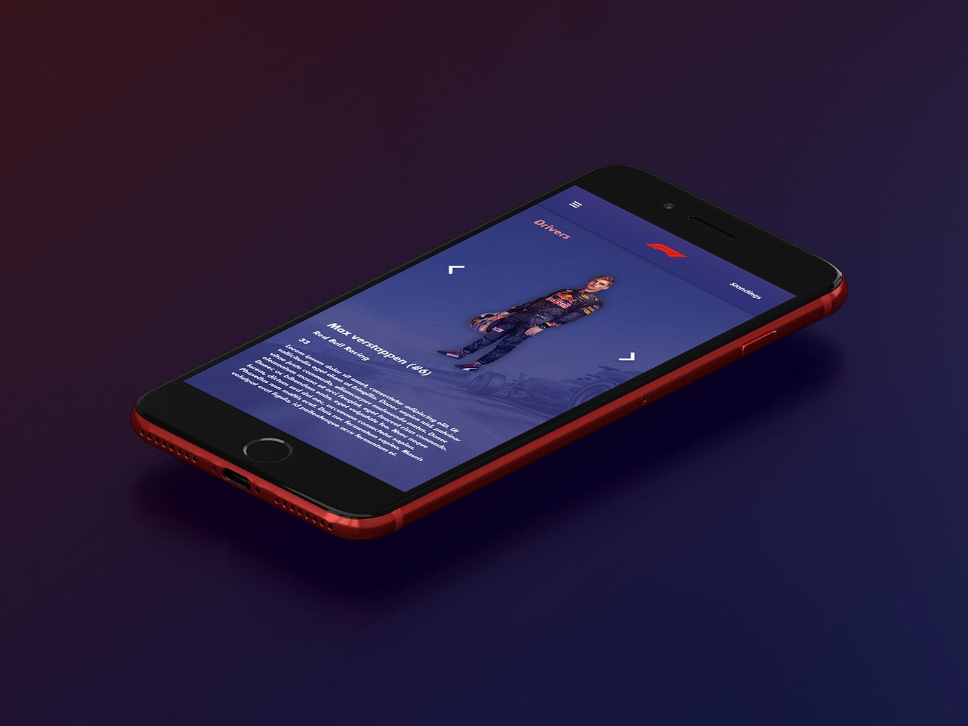 ux UI Formula 1 app redesign design Web webapp css mobile