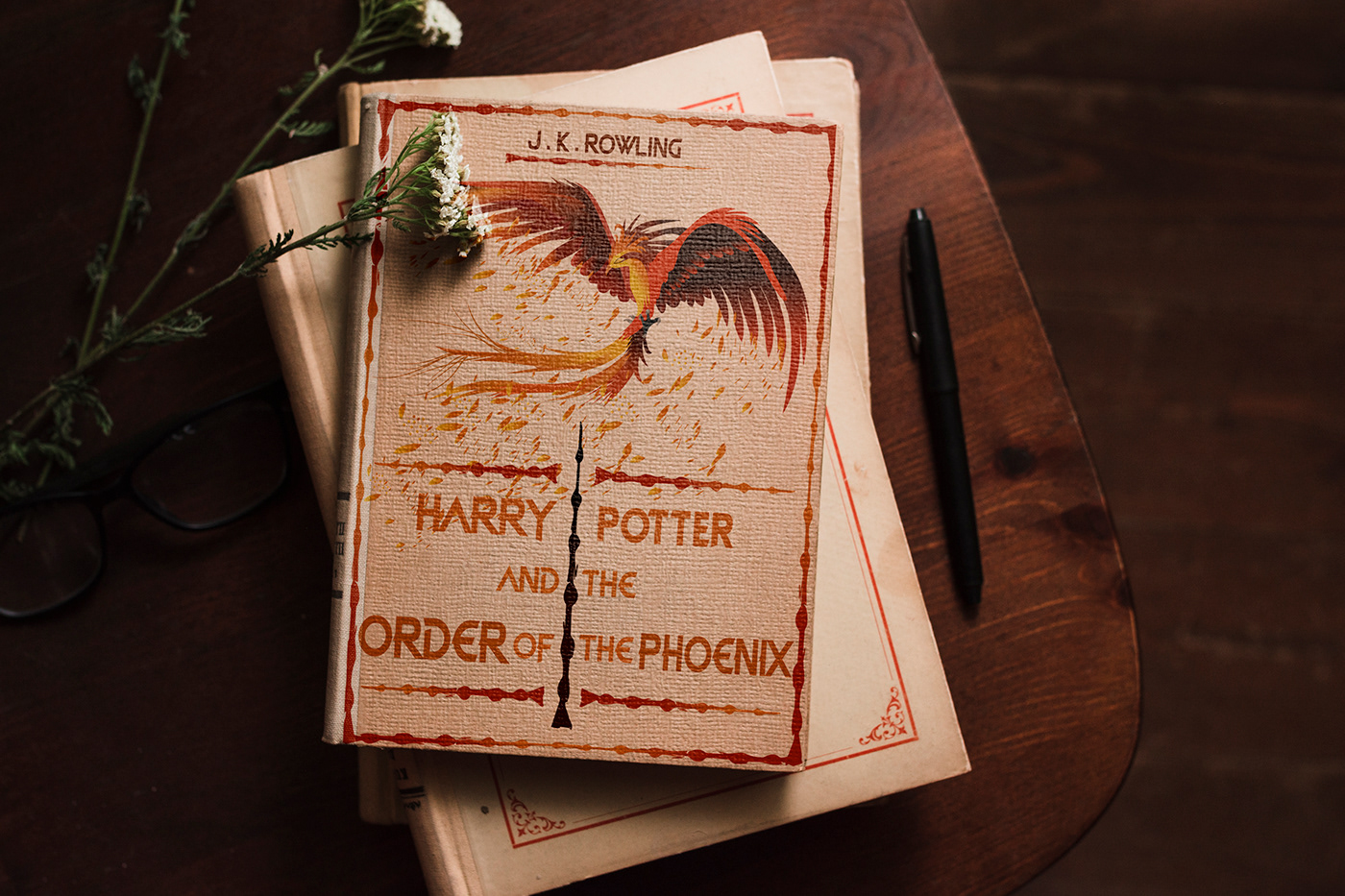 Book Cover Design books dumbledore fawkes Flames harry potter Hogwarts mockup design order of the phoenix Phoenix