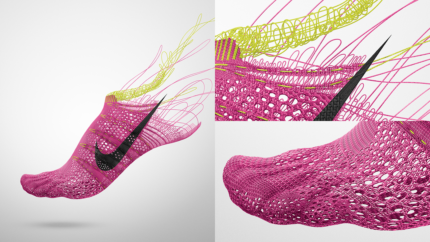 Adobe Portfolio Nike flyknit CGI concept running sport
