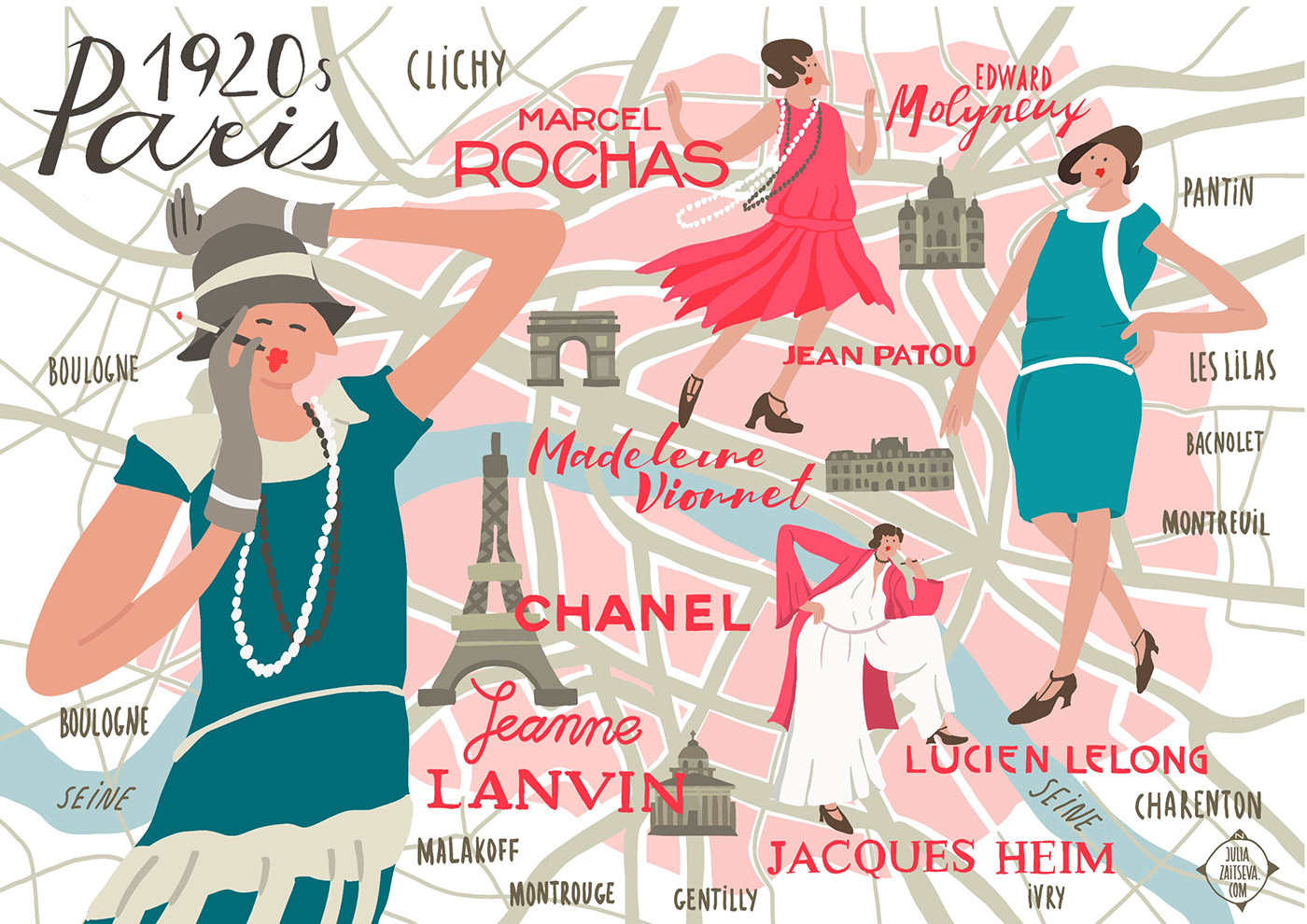 map city map Paris Fashion  history of fashion Travel Character design  cartography map design City Guide editorial tourism brand
