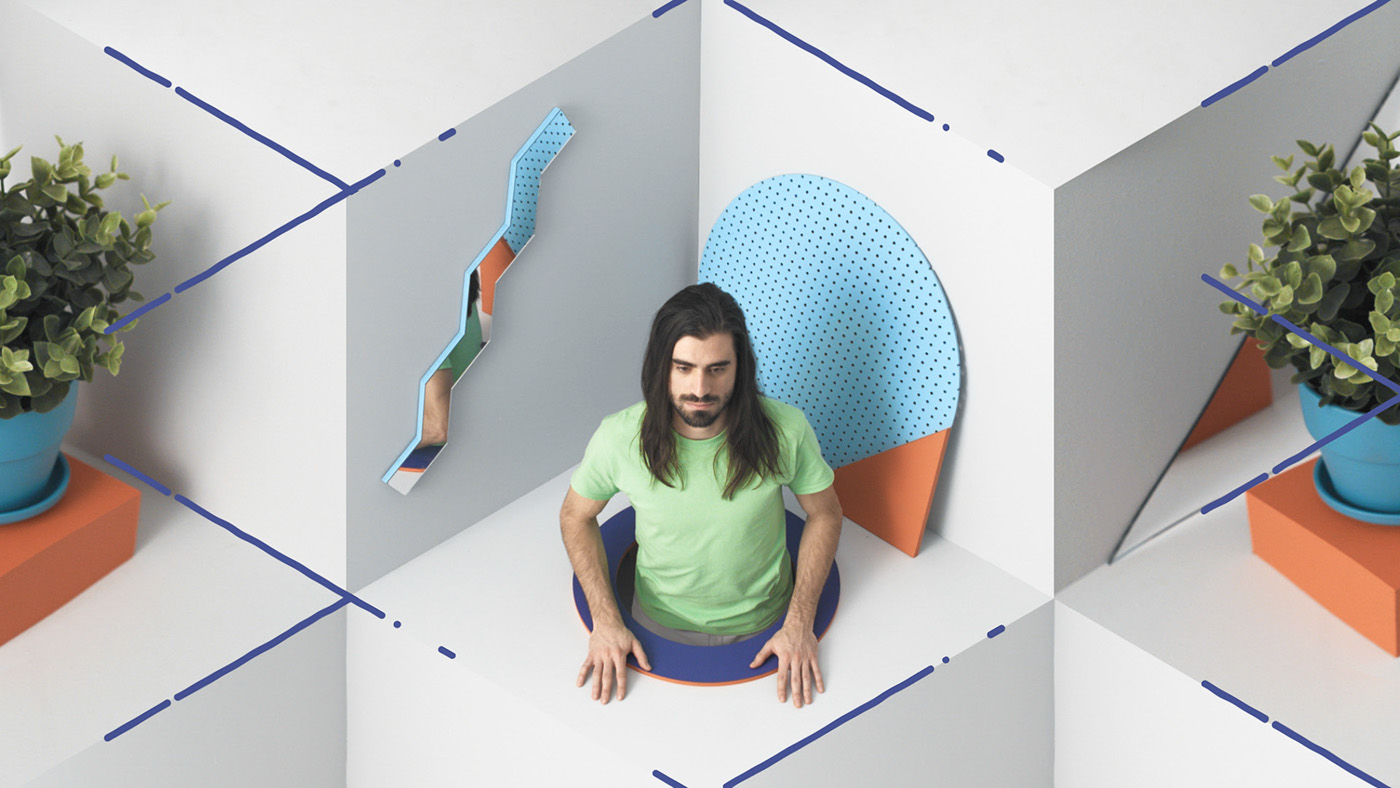Colourful  Isometric graphic motion clip geometric