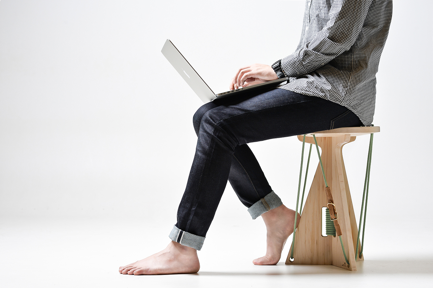 stool chair rope wood furniture nyun string line assembly adobeawards