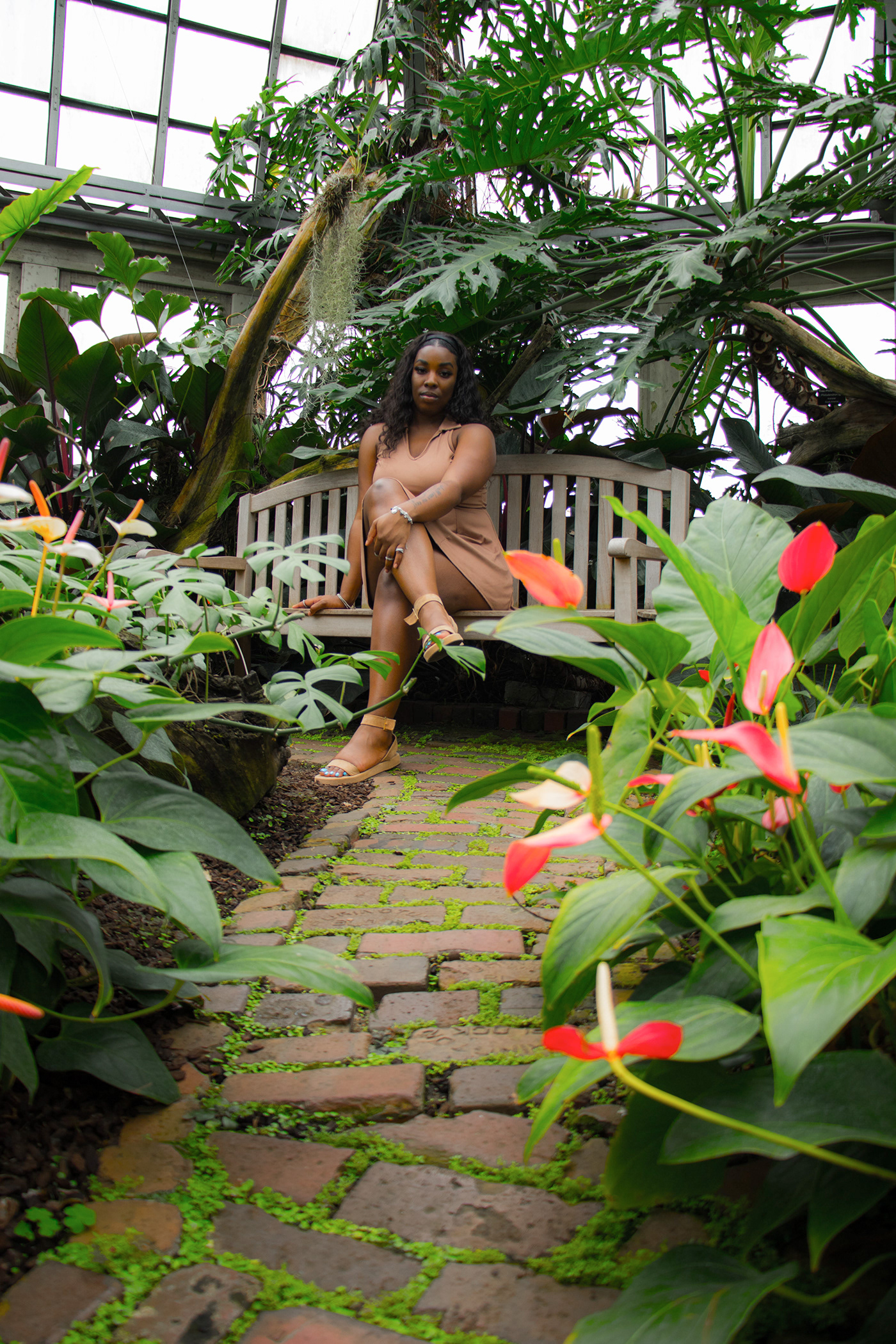 botanical Fashion  Flowers garden model Outdoor Photography  plants woman