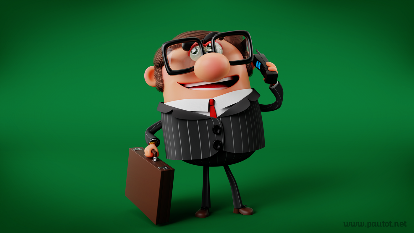 3D Character cartoon business man