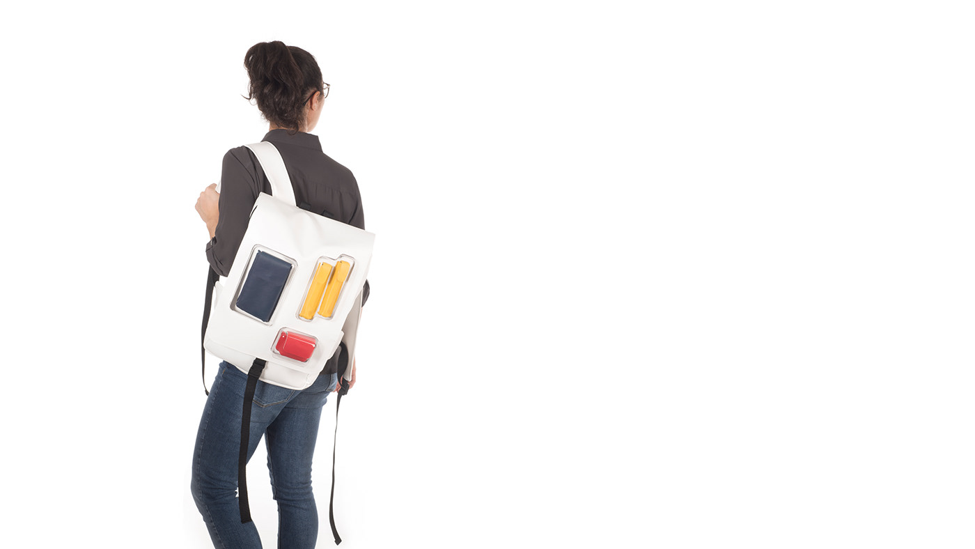 industrial design  product design  backpack business softgood Fashion  mondrian sewing bag leather