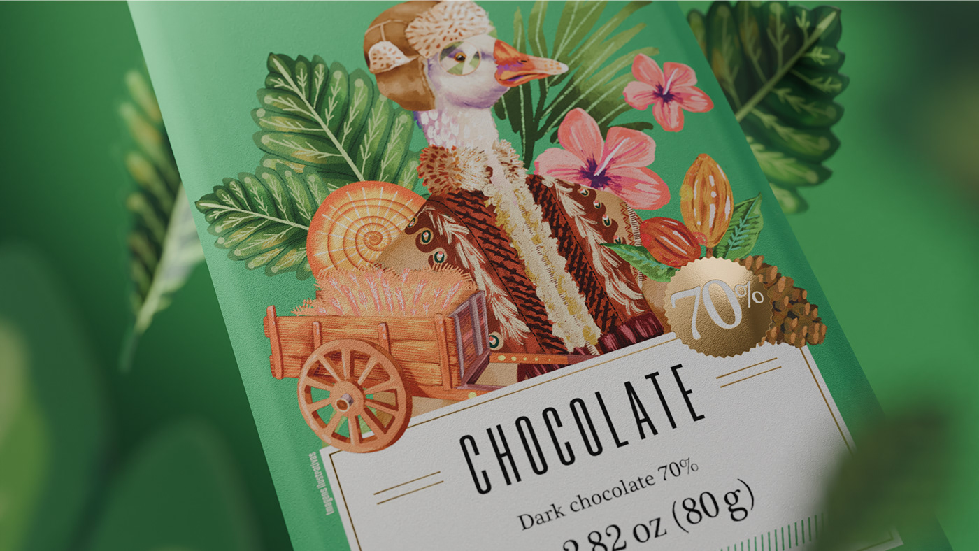 brand identity chocolate Packaging packaging design ILLUSTRATION  digital illustration Food  Food Packaging package product design 