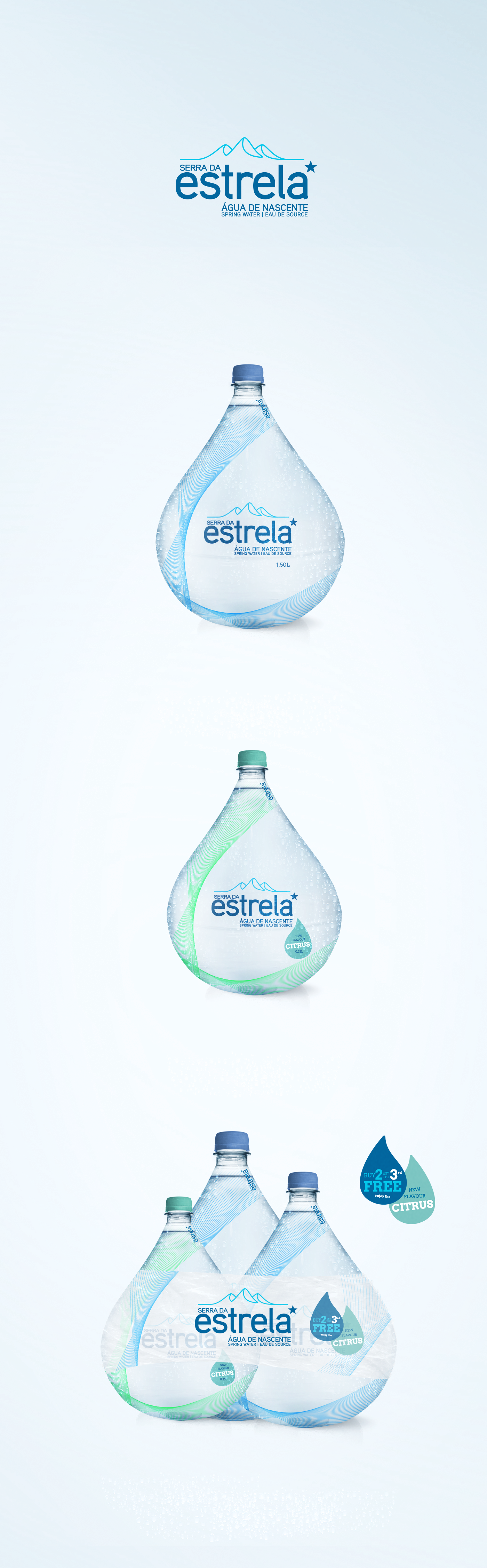 package water drop flavour mountain stamps brand identity Logo Design Logotype Packaging