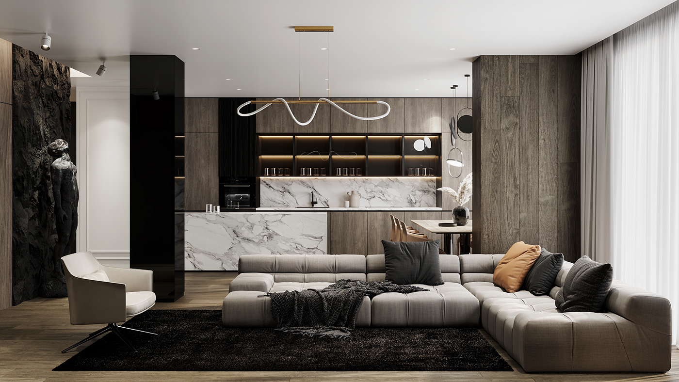 B&B Italia design highend Interior LOFT luxury Marble minimalist modern poliform