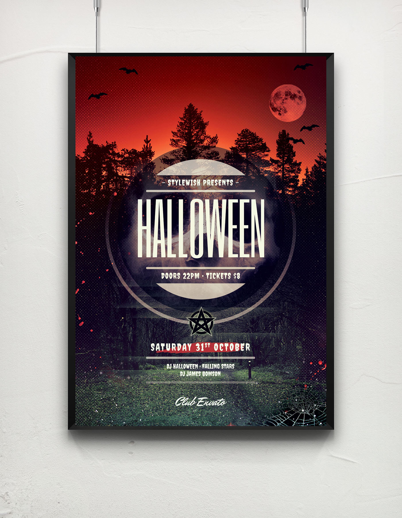black creepy dark dead design devil Event forest Halloween halloween flyer