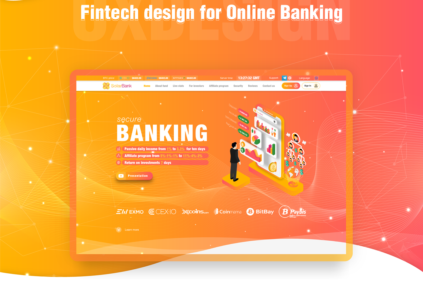 finance Investment Fintech banking dashboard Web design payment UI ux