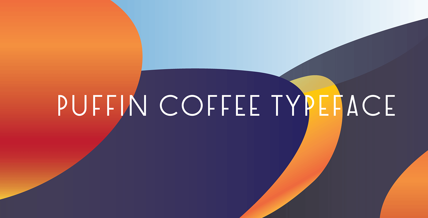 brand branding  Coffee font identity logo puffin type Typeface typography  
