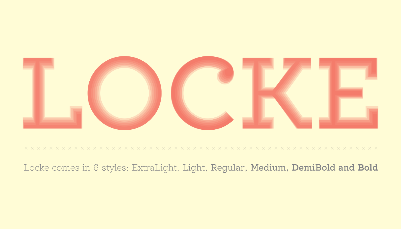 font free Typeface Locke slab slab serif free type Opentype Display Extralight light regular bold Free font classy