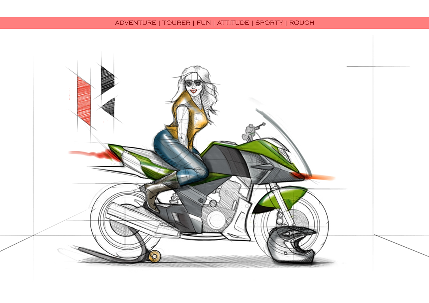 Automotive design motorcycle design industrial design  portfolio 3ds max Digital sketching