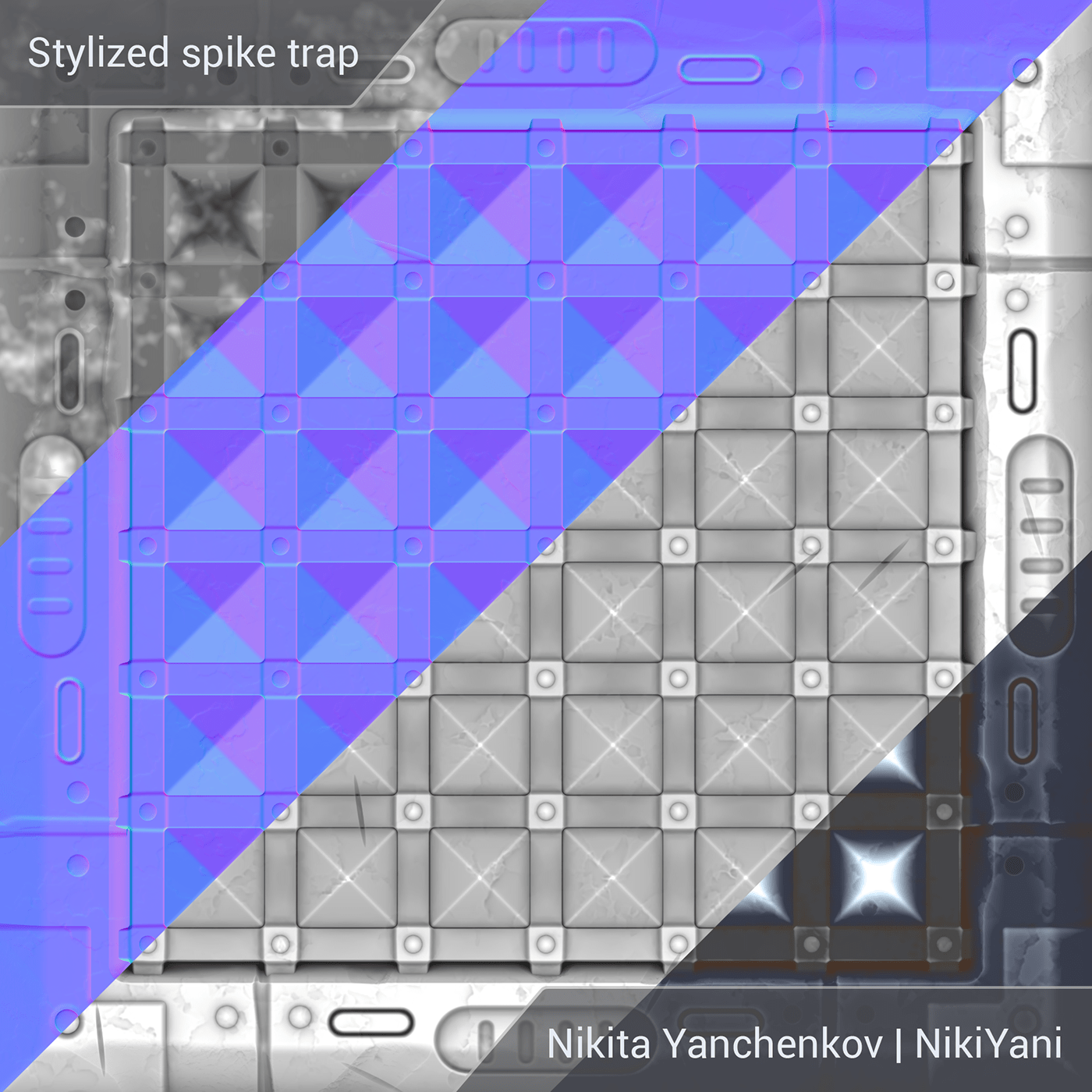 3D CG material nikiyani spike stylized substance designer  texture trap
