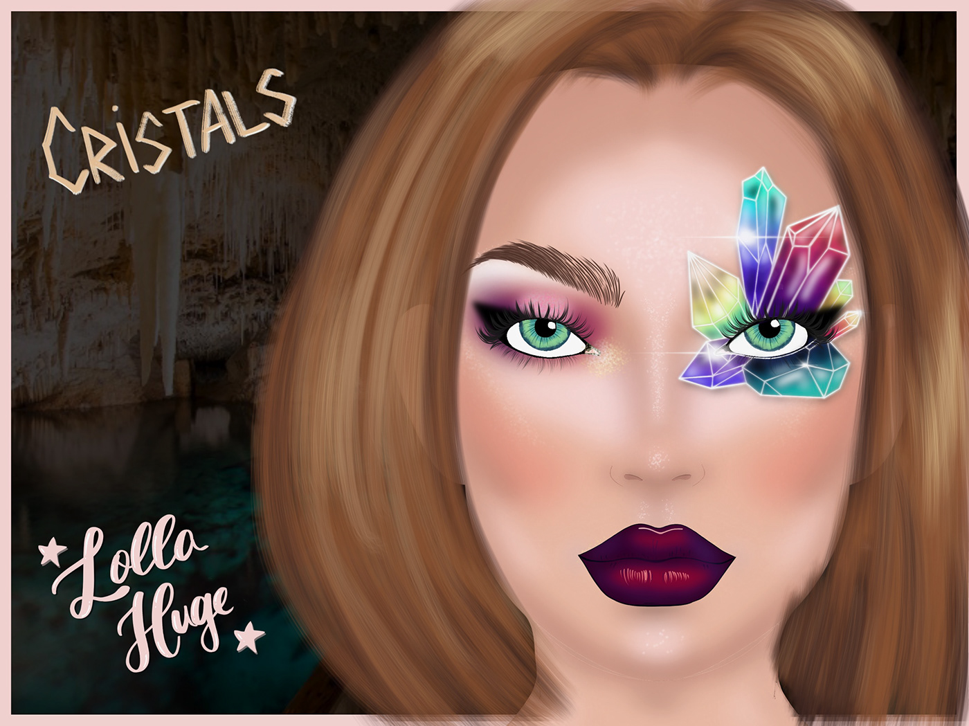 cristal cristals face chart facechart LollaHuge make Make Up makeup