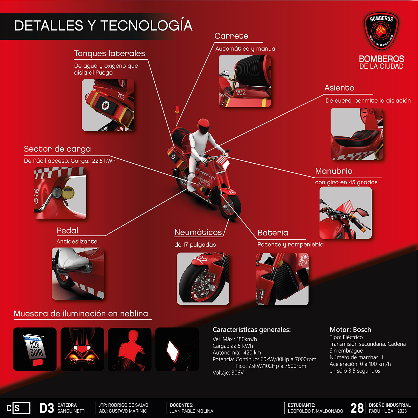 motorcycle motorcycle design electric vehicle product design  industrial 3D keyshot fadu uba Firefighter