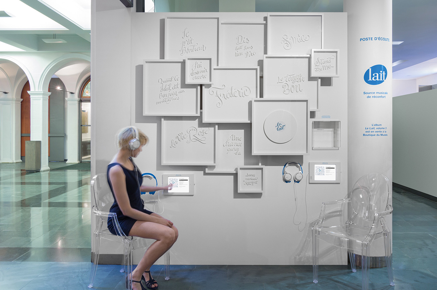 Museum McCord Musee McCord Montreal vinyl le lait milk installation wall frames White