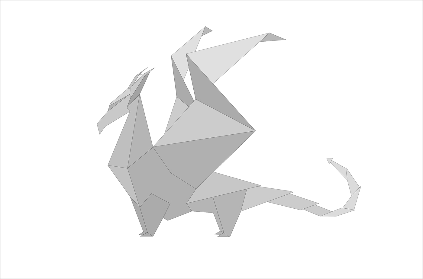 concept art logo AWT dragon design