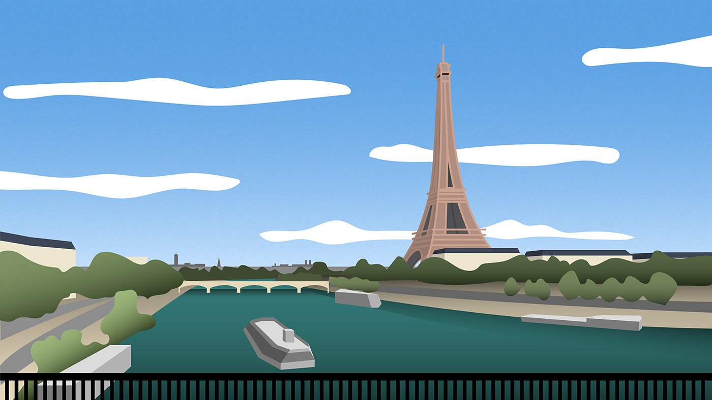 ilustracion animacion 2DAnimation metro subway Paris france Cities