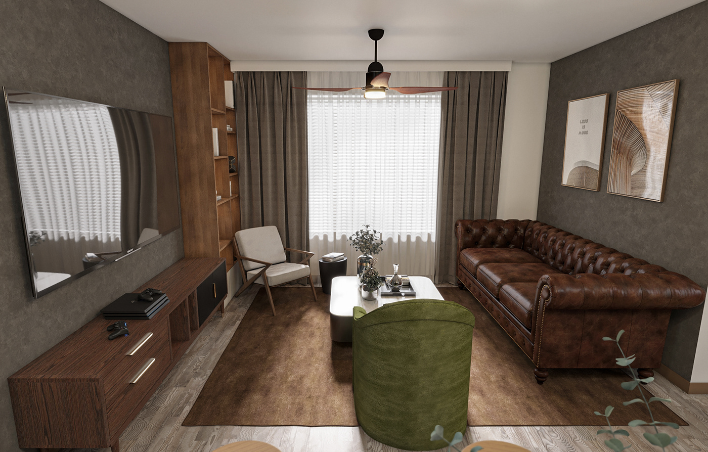 3ds max archviz corona indoor Interior interior design  living room modern renovation visualization