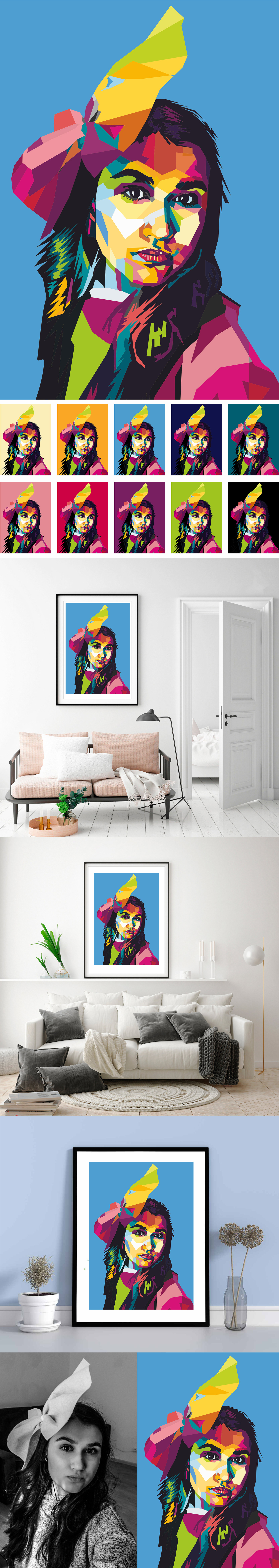 pop art portrait poster stylized portrait  photo What to gift? WPAP STYLE 