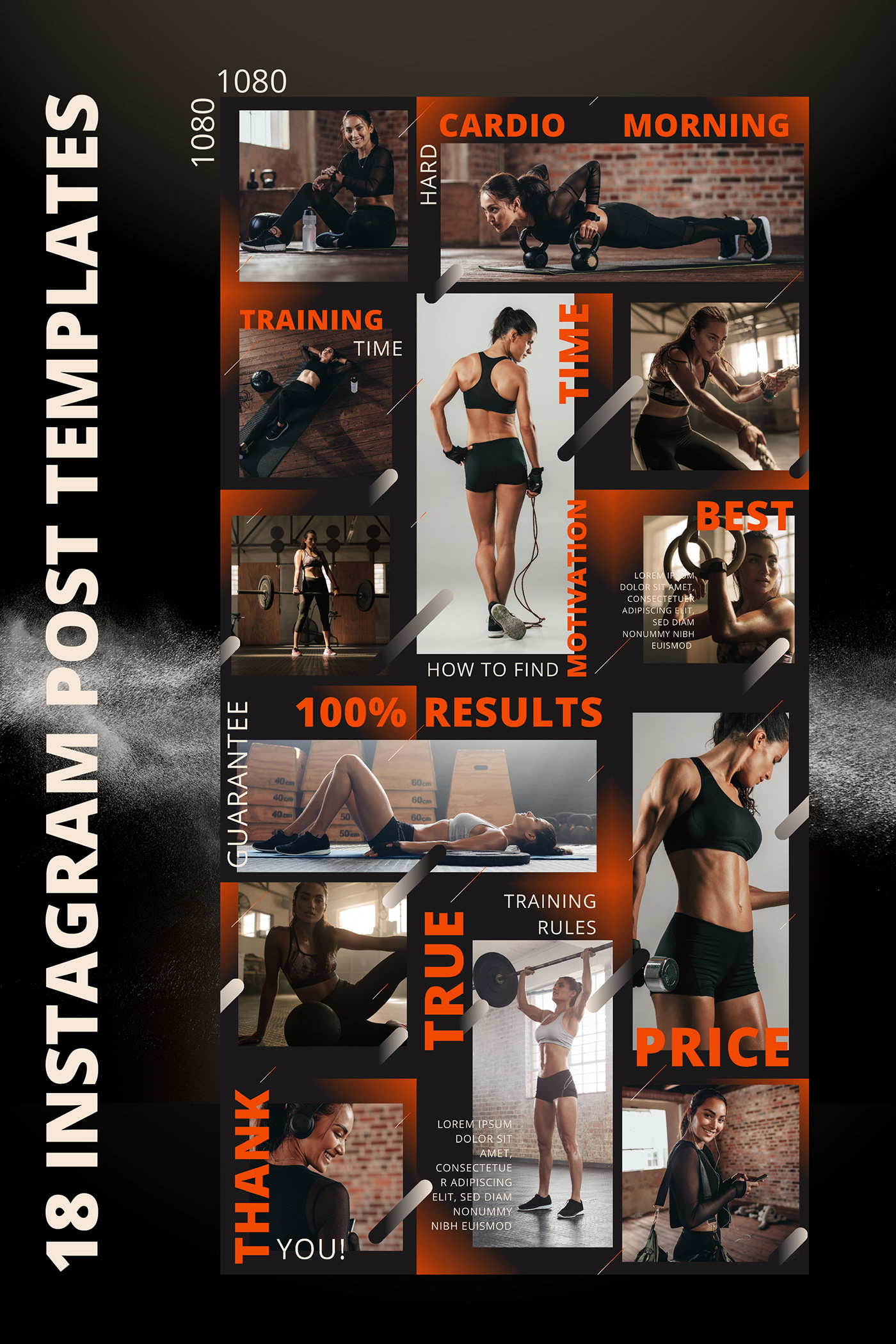 Canva template fitness fitness instructor fitness trainer Instagram Post instagram puzzle Instagram template