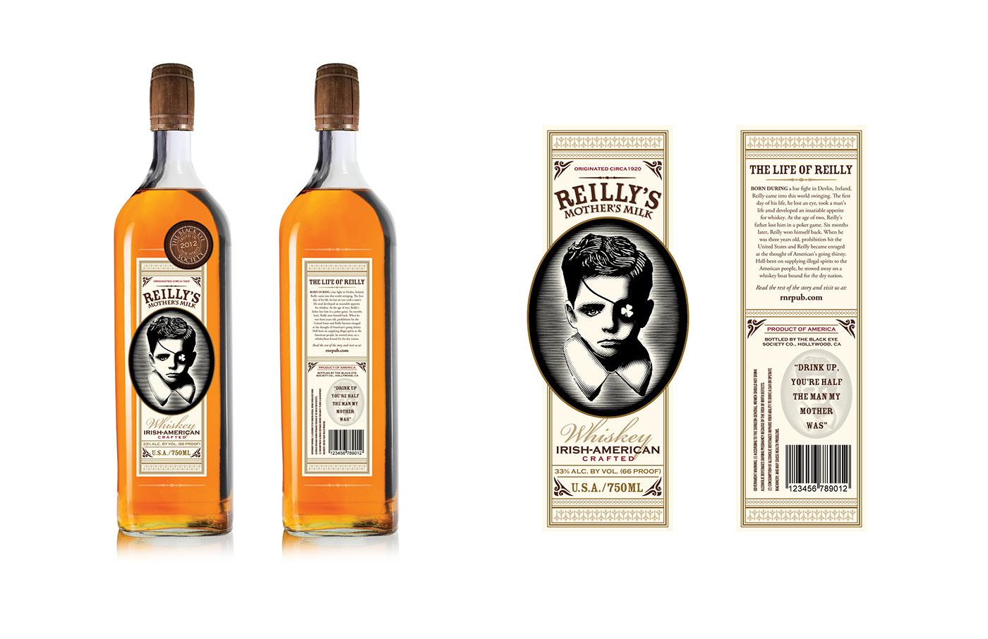 Packaging Whiskey design Creative Direction  art direction  Rock & Reilly's whiskey brand branding 