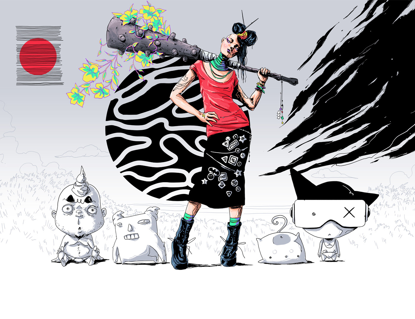 Digital Art  Fashion  fashion illustration ILLUSTRATION  Illustrator portrait punk queen trendy