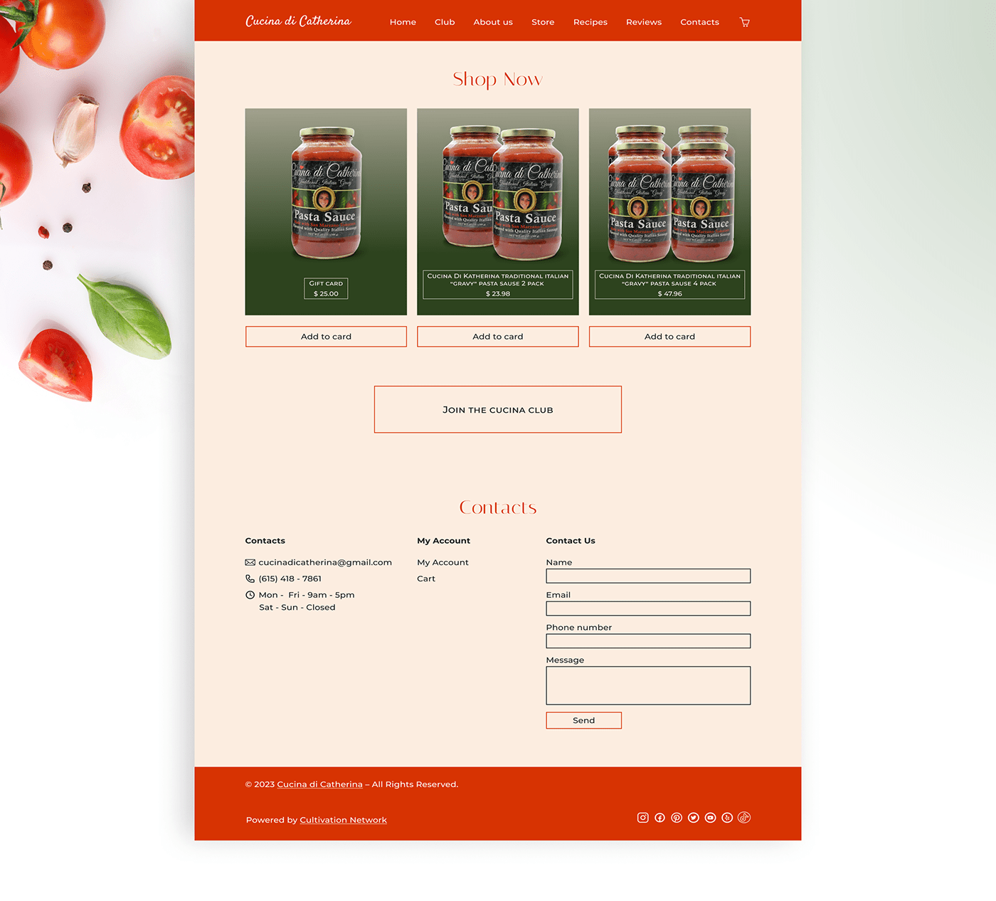 design reddesign Minimalism cooking Website UI/UX Figma Freelance redcolor