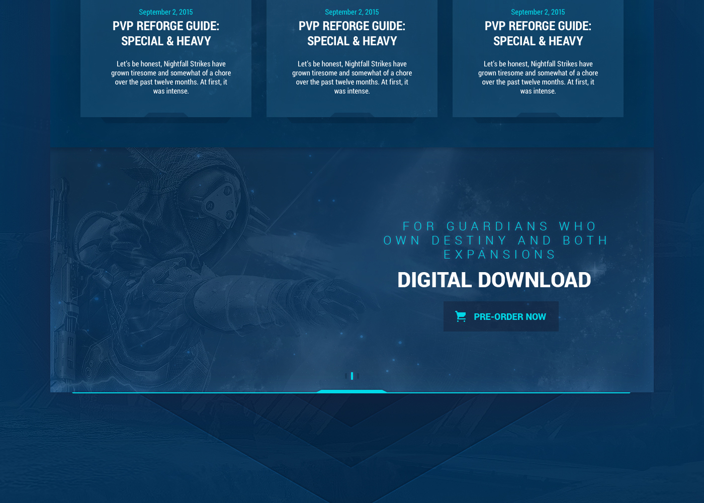 Interface user UI dtail studio game destiny planet Website portal forum redesign Character Weapon battle