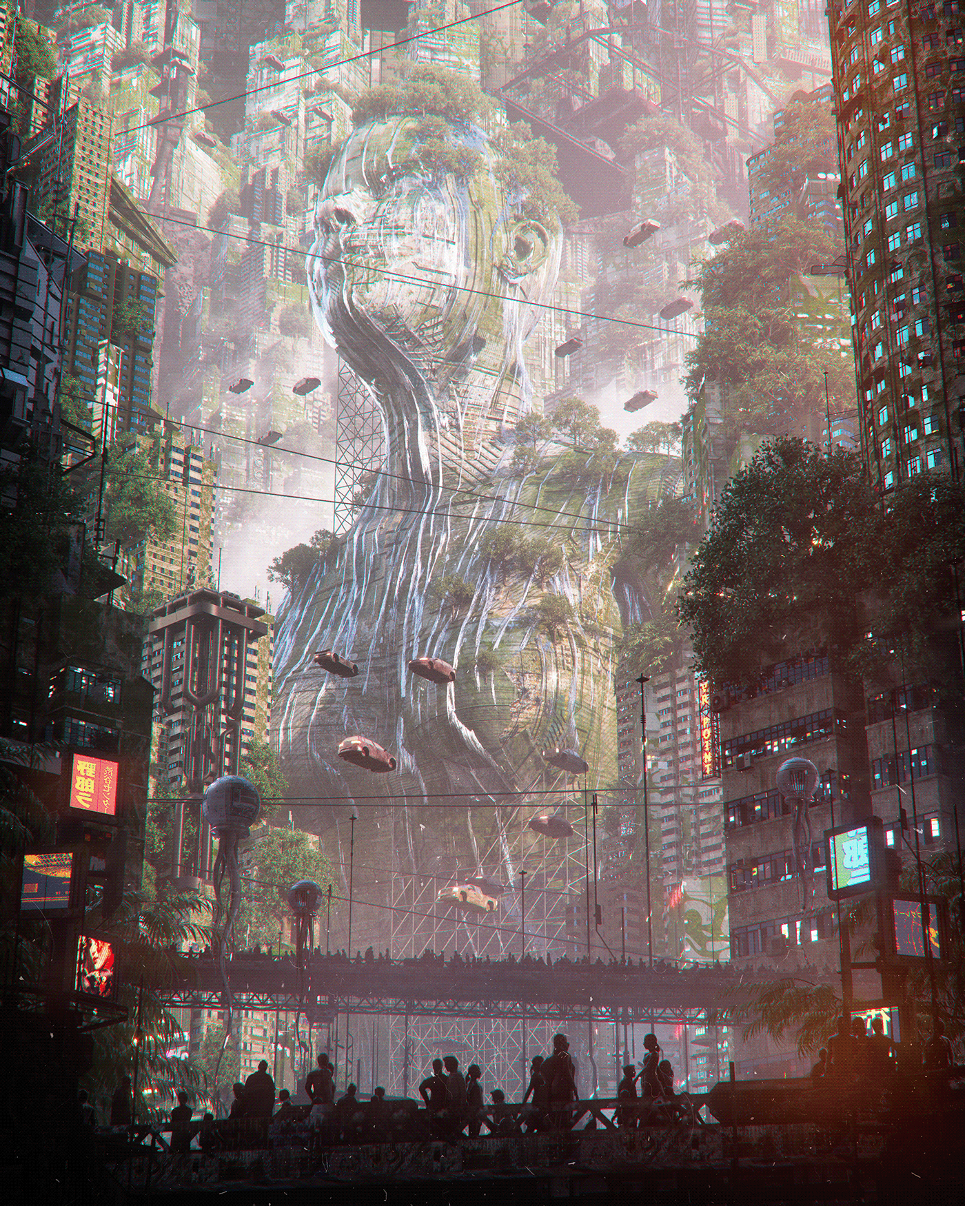 3D 3dart architecture artwork cinema 4d Cyberpunk Digital Art  ILLUSTRATION  Scifi solarpunk
