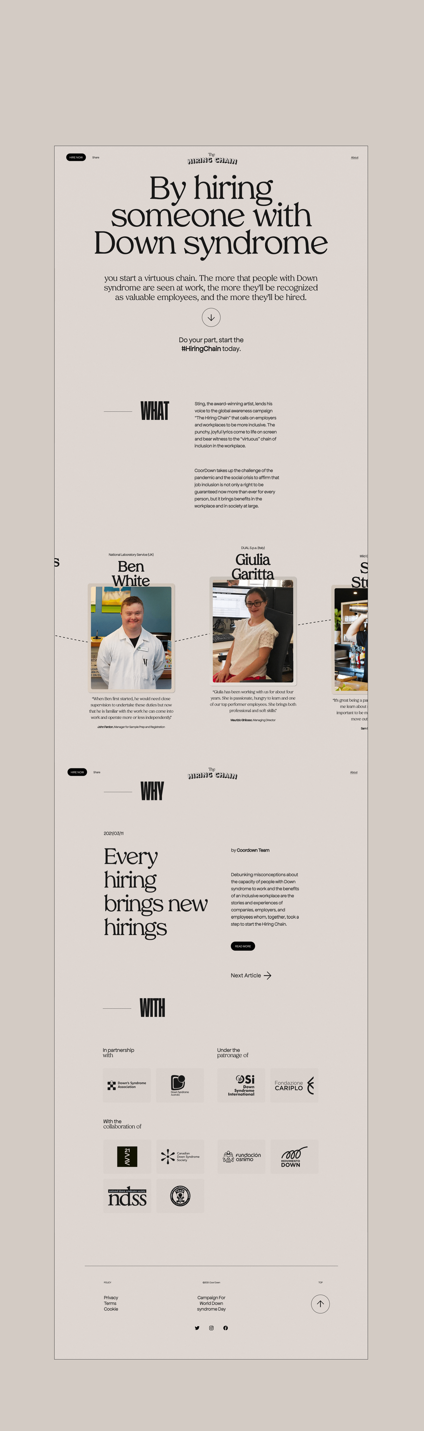 down syndrome UI/UX Webdesign Website art direction  interaction hiring