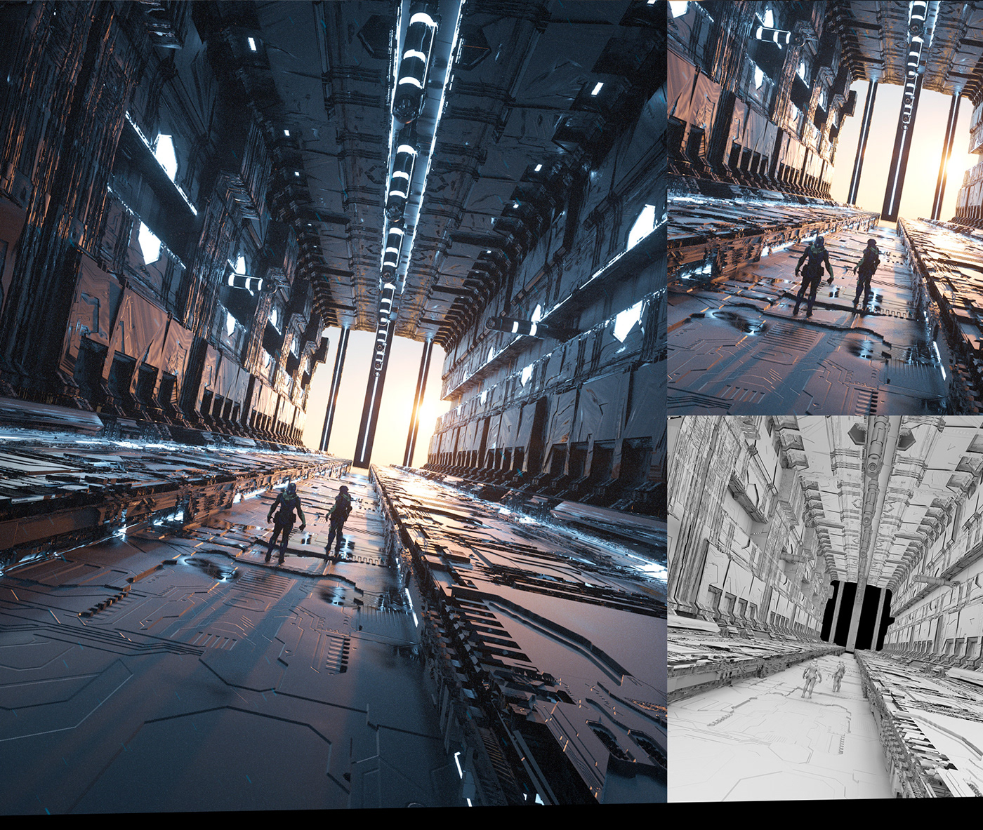 free Octane Render Render surreal Space  robot cinema 4d 3D real render photoshop