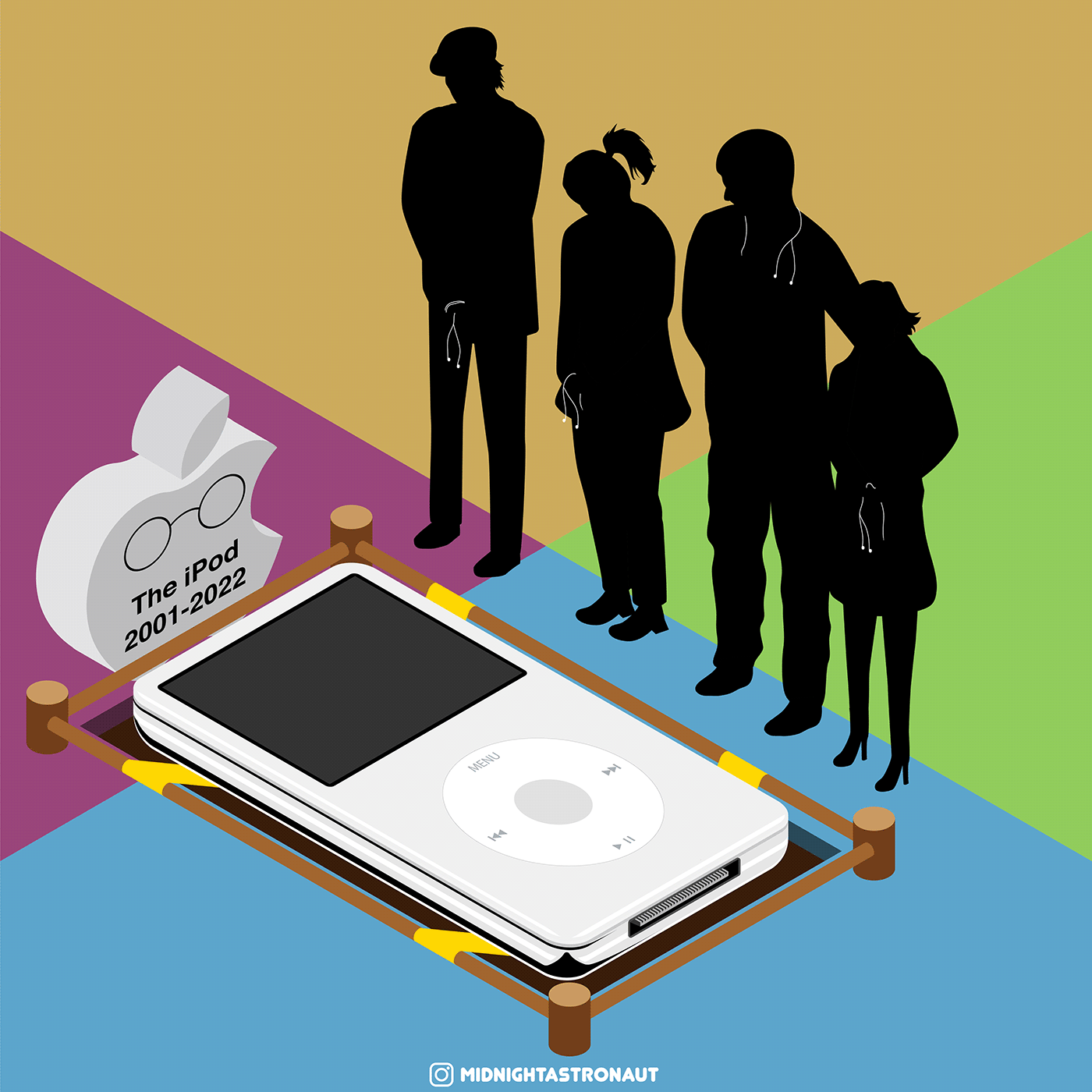 apple commercial iconic Illustrator ipod IPODCLASSIC ipohne Isometric stevejobs vector