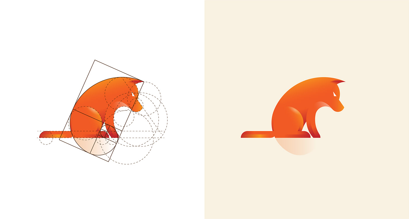 Golden Ratio Dog Logo Fox Logo tutorial grid grids animal animal logo video
