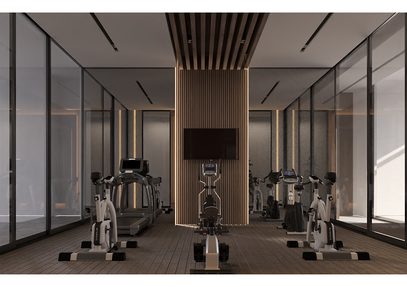design Interior gym 3ds max Render visualization corona modern