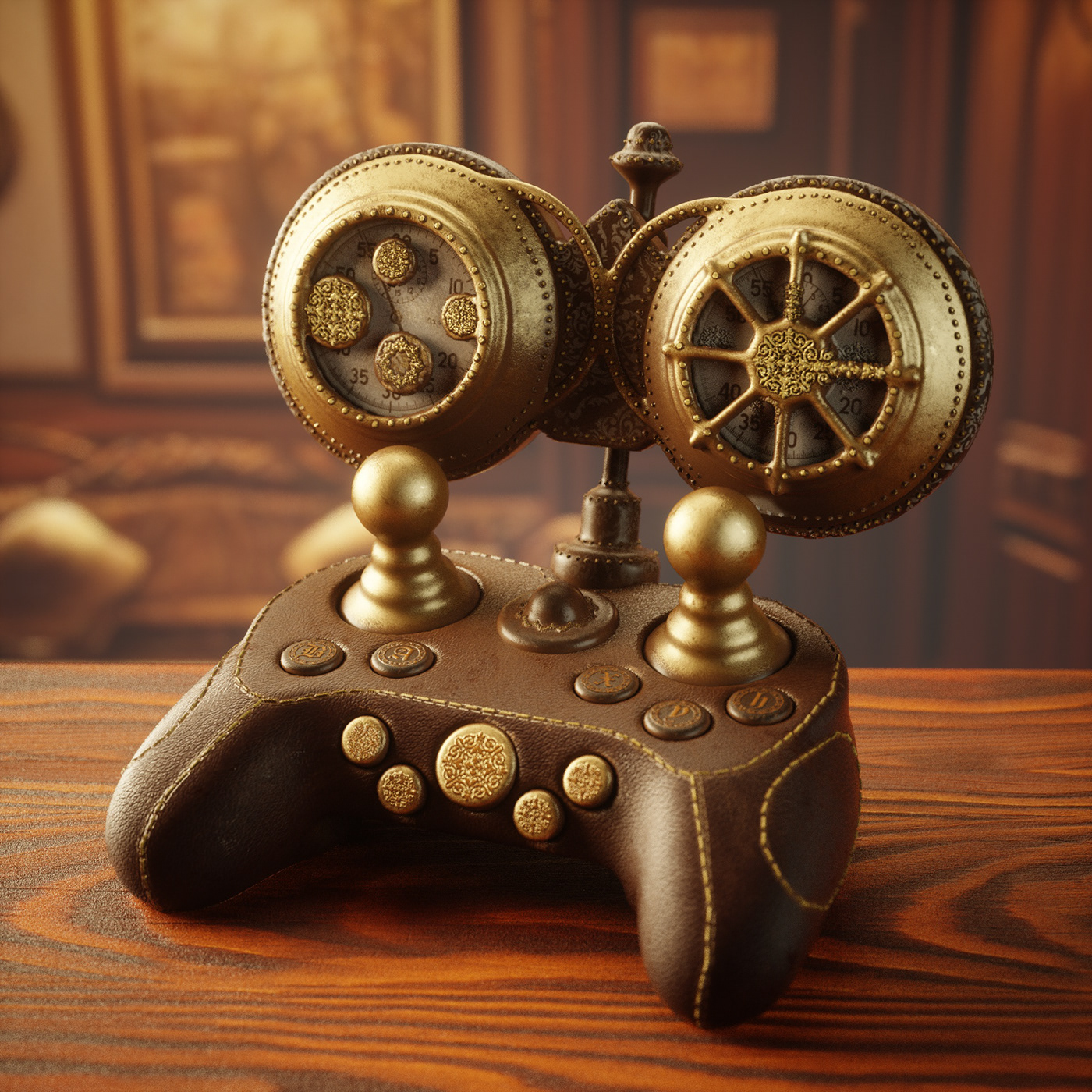 3D c4d control controller game Gaming halawany octane STEAMPUNK visualization