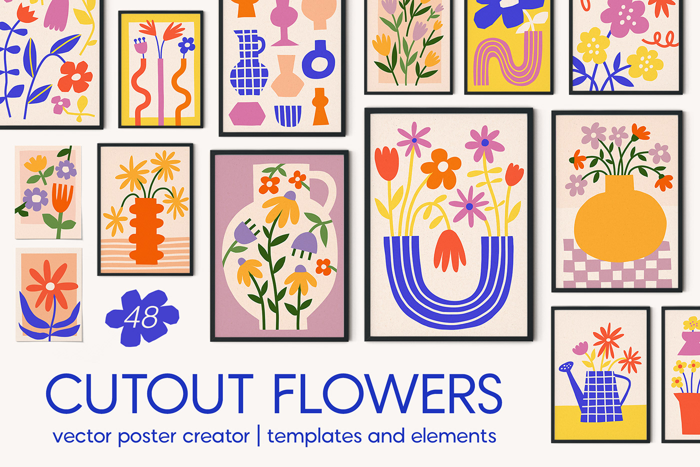 Flowers poster print wall art home decor interior design  ILLUSTRATION  vector graphic design  Digital Art 