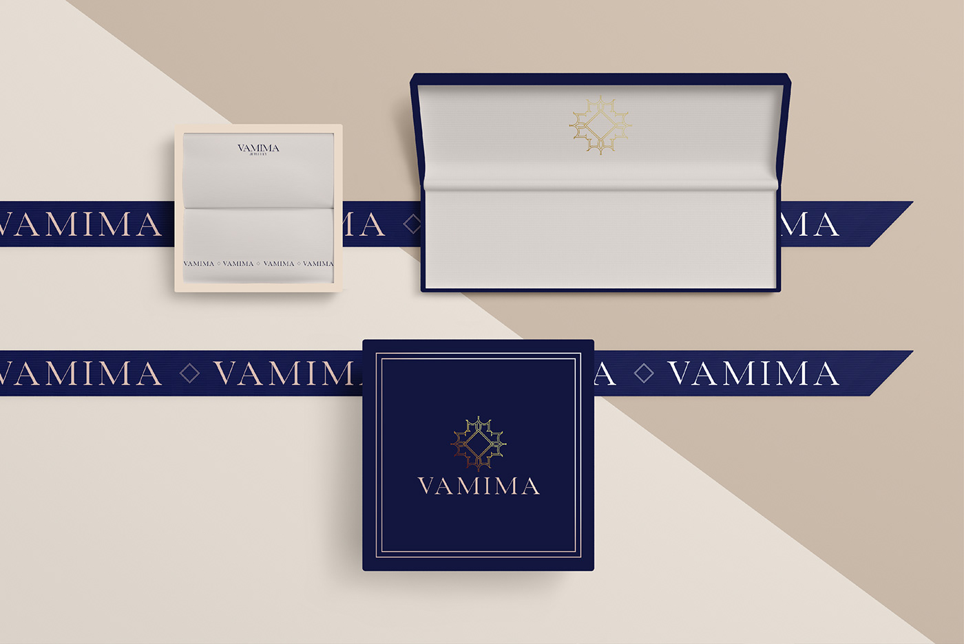 brand diamond  jewelry logo luxury Packaging envelope gold minimal queen