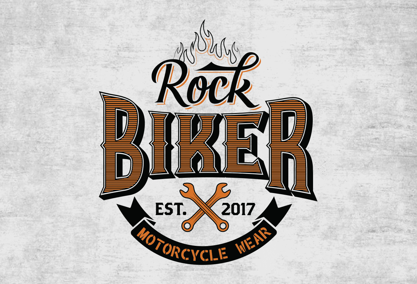 rock biker typography design custom lettering