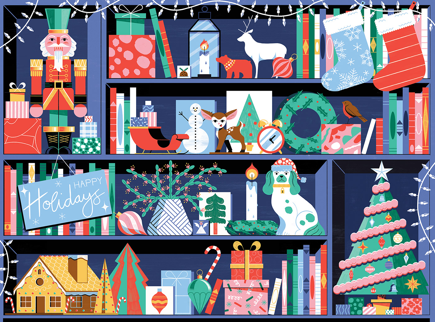 ILLUSTRATION  Jigsaw Illustrator adobe illustrator Adobe Photoshop game festive Christmas holidays