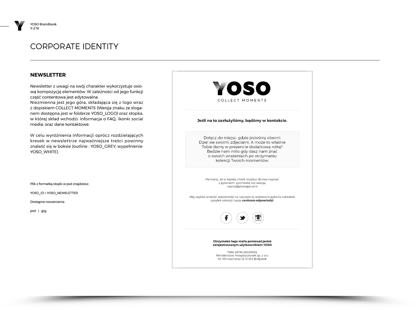 YOSO geometric identity app black and white oldschool analog gradient swiss