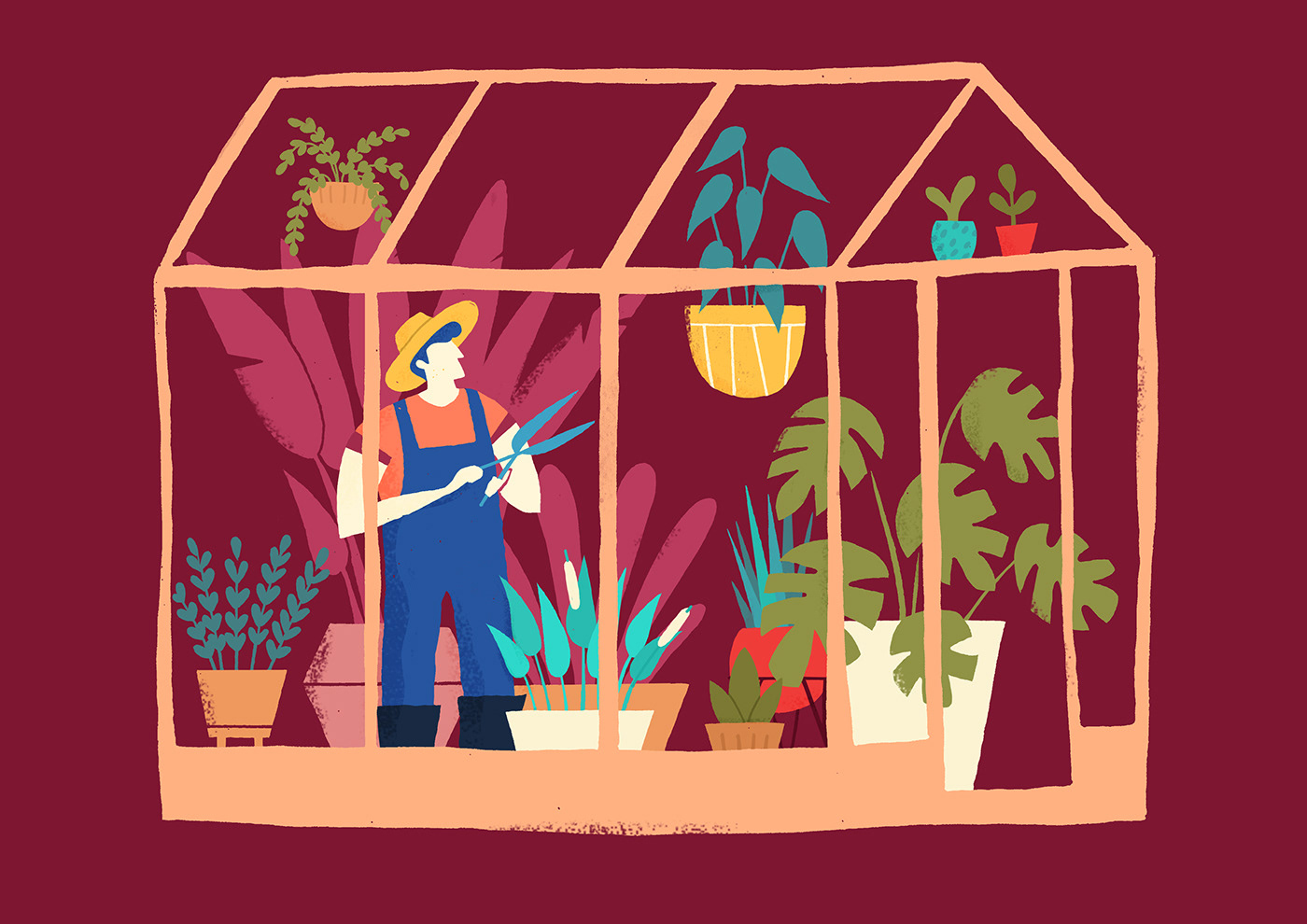 Albert Pinilla garden greenhouse Kinfolk magazineillustration plants